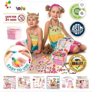 Pop Beads Kit for Girls, 513 Pieces- Create Bracelets,Rings,Necklaces- Fun DIY